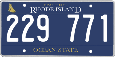 RI license plate 229771