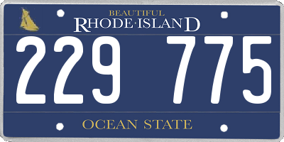 RI license plate 229775