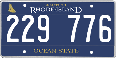 RI license plate 229776