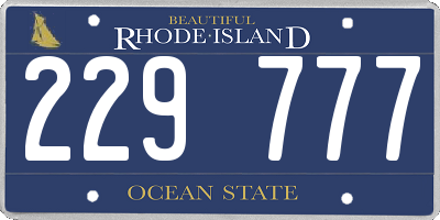 RI license plate 229777