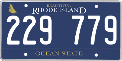 RI license plate 229779