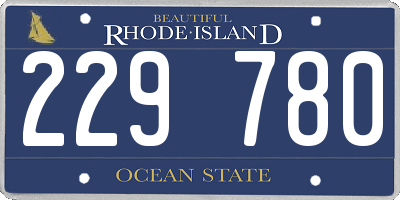 RI license plate 229780