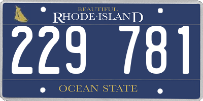 RI license plate 229781