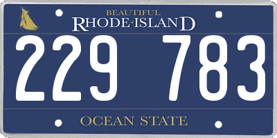 RI license plate 229783
