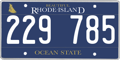 RI license plate 229785