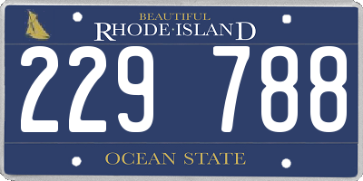RI license plate 229788