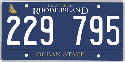RI license plate 229795