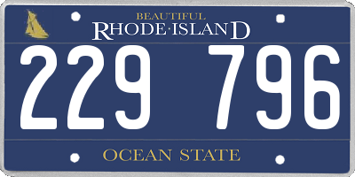 RI license plate 229796