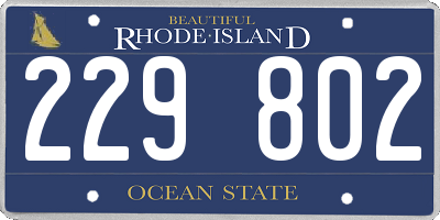 RI license plate 229802