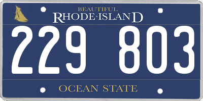 RI license plate 229803