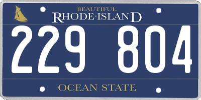 RI license plate 229804