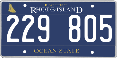 RI license plate 229805