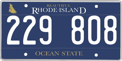 RI license plate 229808