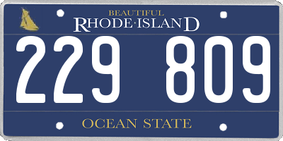 RI license plate 229809