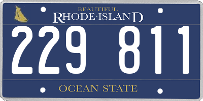 RI license plate 229811
