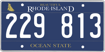 RI license plate 229813
