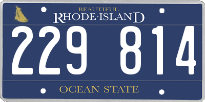 RI license plate 229814