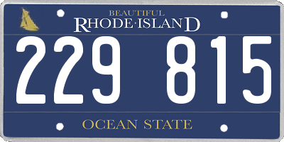 RI license plate 229815