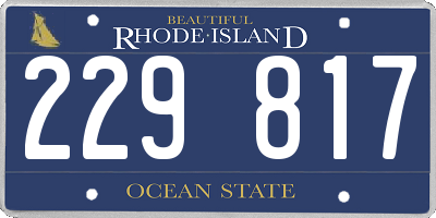RI license plate 229817