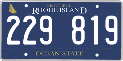 RI license plate 229819