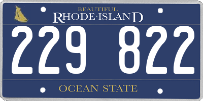 RI license plate 229822