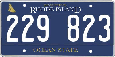 RI license plate 229823