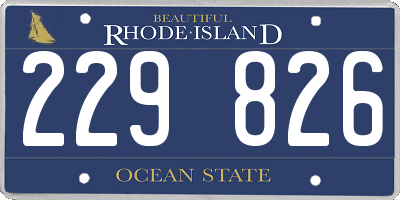 RI license plate 229826