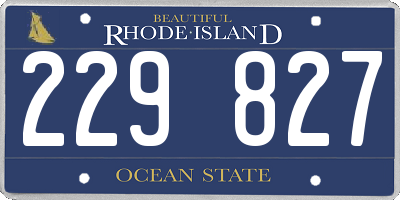RI license plate 229827