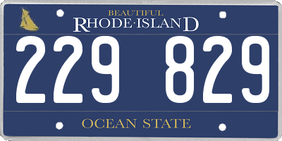 RI license plate 229829