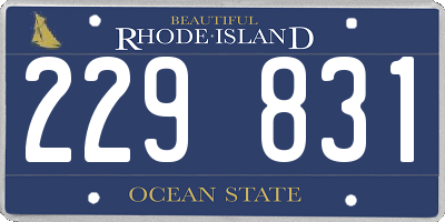 RI license plate 229831