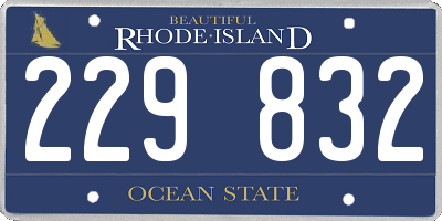 RI license plate 229832