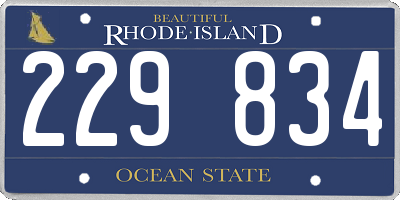 RI license plate 229834