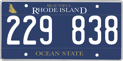 RI license plate 229838