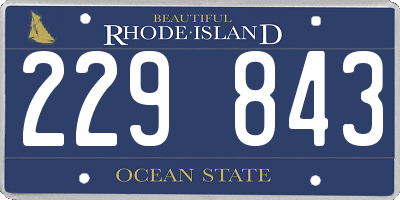 RI license plate 229843