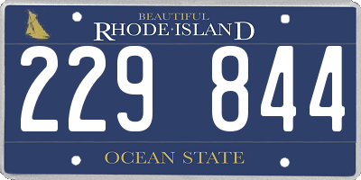 RI license plate 229844