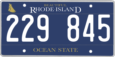 RI license plate 229845