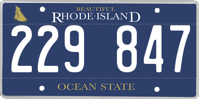 RI license plate 229847