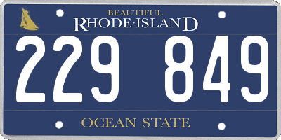 RI license plate 229849