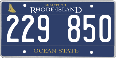 RI license plate 229850