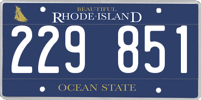 RI license plate 229851