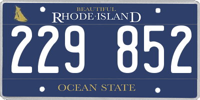 RI license plate 229852