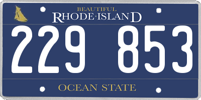 RI license plate 229853