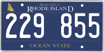 RI license plate 229855