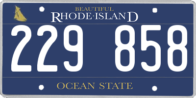 RI license plate 229858