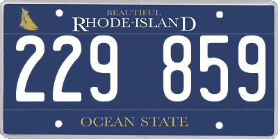 RI license plate 229859