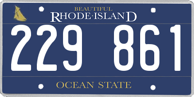 RI license plate 229861