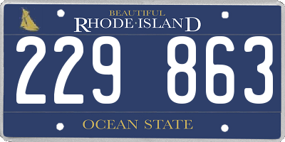 RI license plate 229863