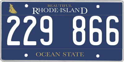 RI license plate 229866