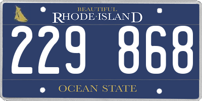 RI license plate 229868