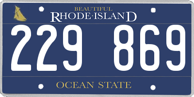 RI license plate 229869